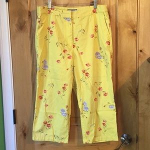 DAVID N SPORT 2-Pocket Yellow🌸 Crppd Pants EUC 14